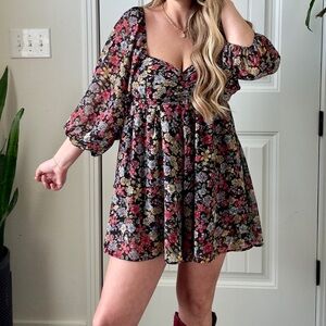 Floral Print Women's Romper